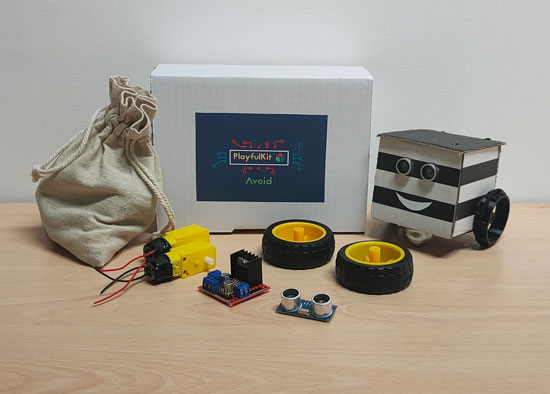 Kit de construction robot autonome DIY PlayfulKit Avoid - robot évitant les obstacles sans programmation